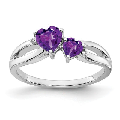 14K white gold diamond heart ring