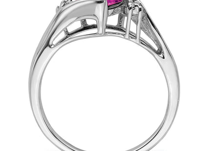14K white gold diamond heart ring, alternate view