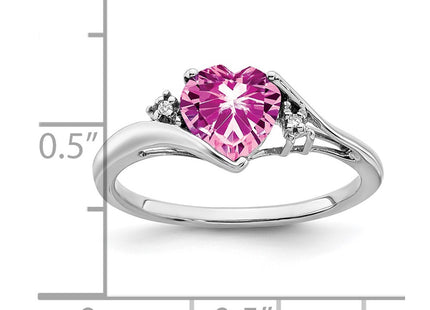 14K white gold diamond heart ring, another view