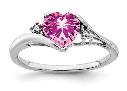 14K white gold diamond heart ring