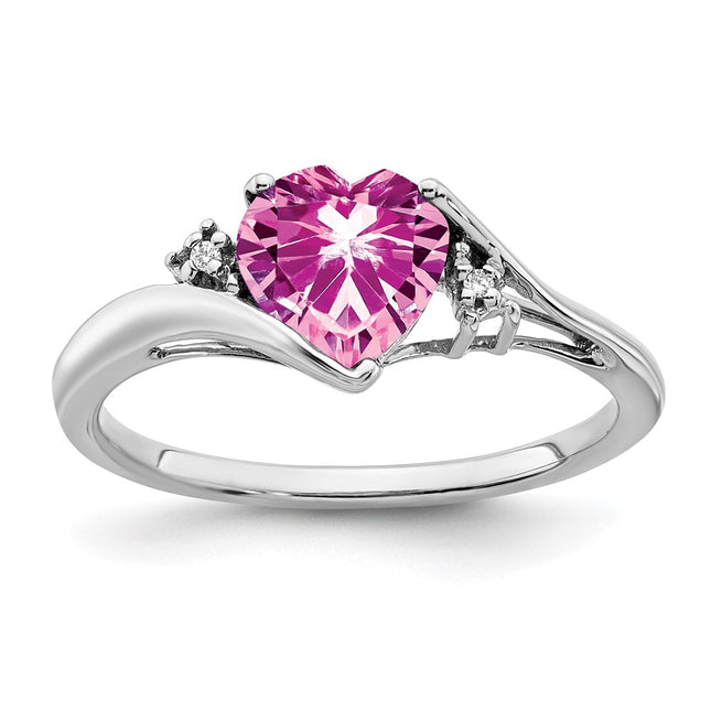 14K white gold diamond heart ring