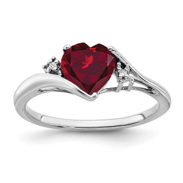 14K white gold diamond heart ring