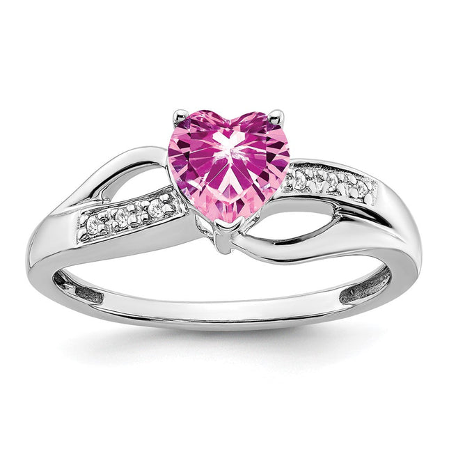 14K white gold diamond heart ring