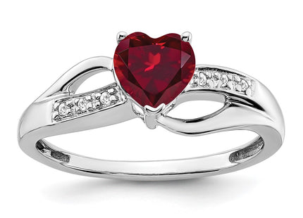 14K white gold diamond heart ring