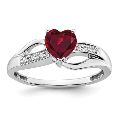 14K white gold diamond heart ring