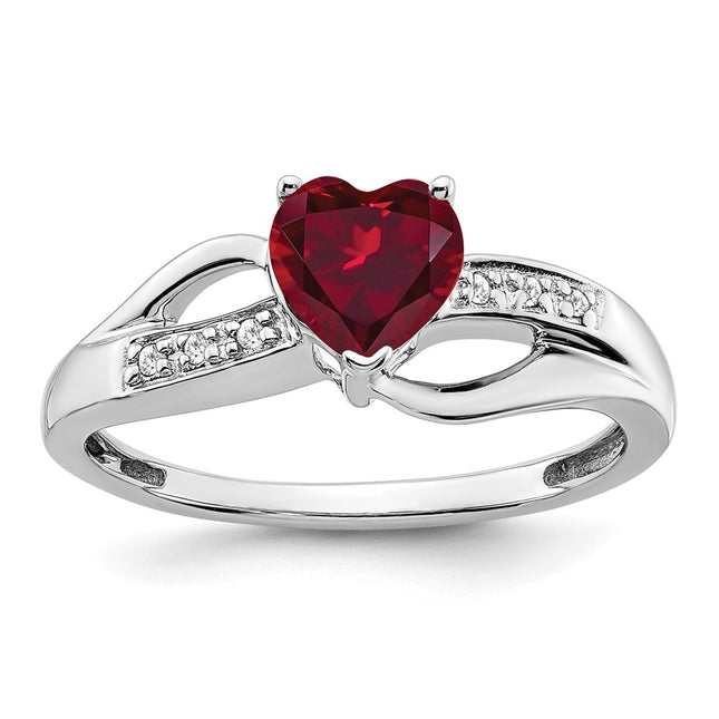 14K white gold diamond heart ring