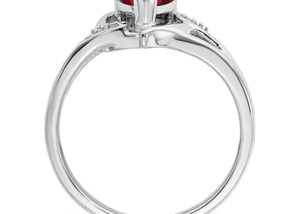 14K white gold diamond heart ring, alternate view