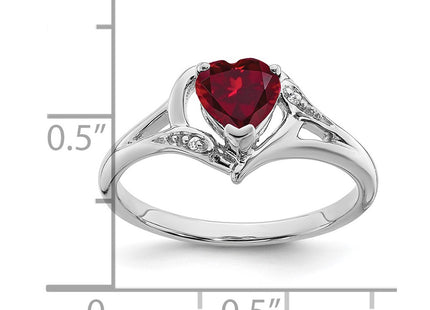 14K white gold diamond heart ring, another view