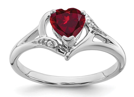 14K white gold diamond heart ring