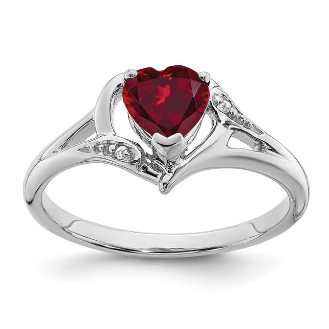 14K white gold diamond heart ring