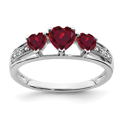 14K white gold diamond heart ring