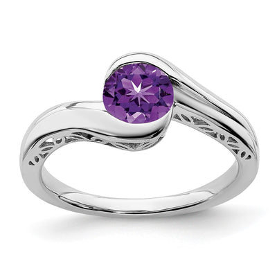 14K white gold amethyst ring