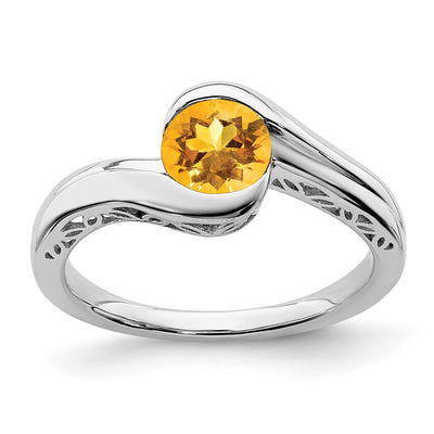 14K white gold citrine ring