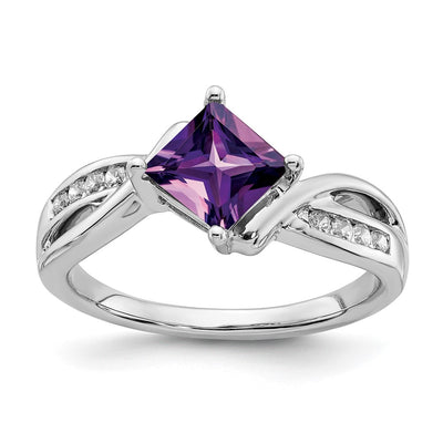 14K white gold diamond ring