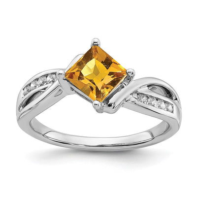 14K white gold diamond ring