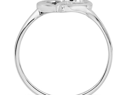 14K white gold diamond heart ring, alternate view