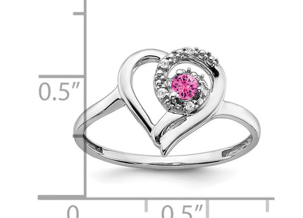 14K white gold diamond heart ring, another view