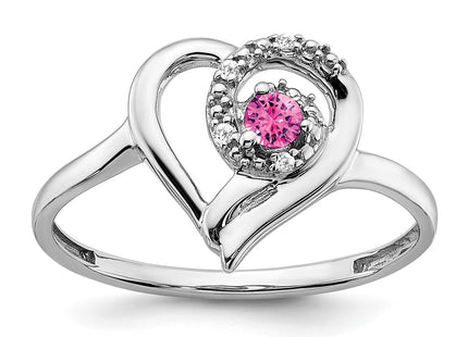 14K white gold diamond heart ring