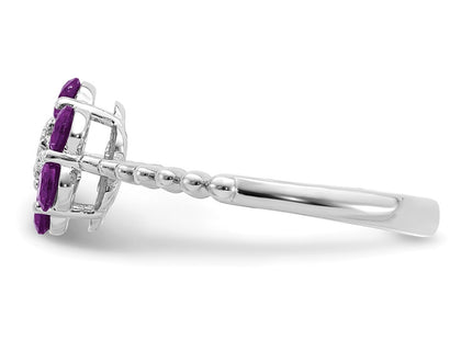 14K white gold diamond ring, further view
