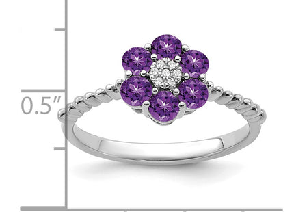14K white gold diamond ring, another view