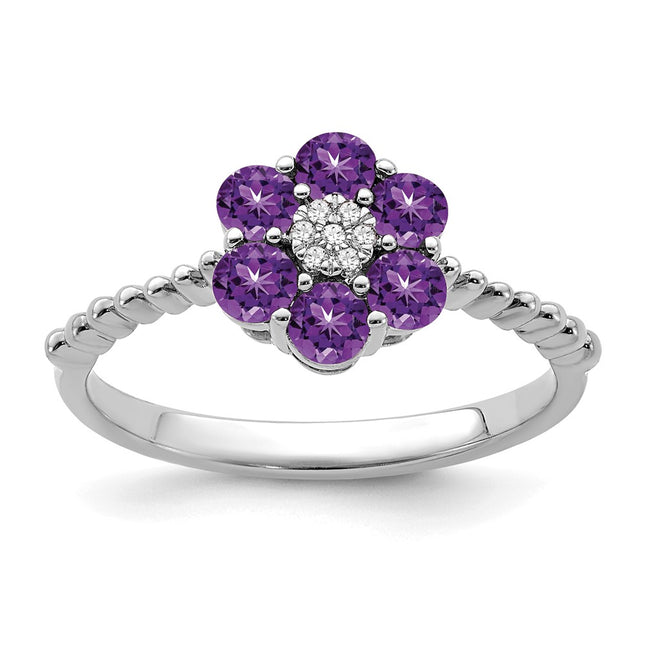 14K white gold diamond ring