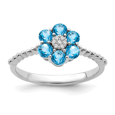 14K white gold diamond ring