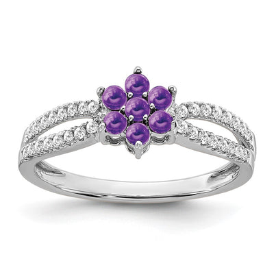 14K white gold diamond ring