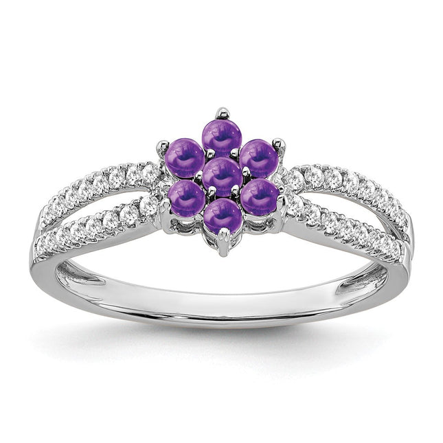 14K white gold diamond ring