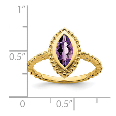 14K Marquise Amethyst Ring
