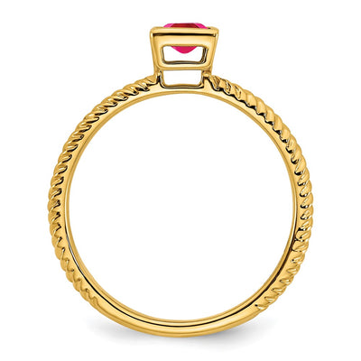 14K Square Bezel Ruby Ring