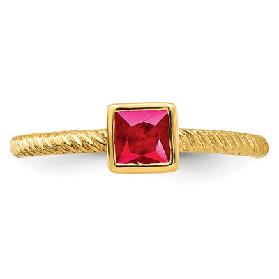 14K Square Bezel Ruby Ring