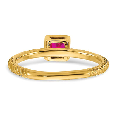 14K Square Bezel Ruby Ring