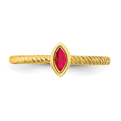 14K Marquise Bezel Ruby Ring