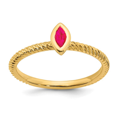 14K Marquise Bezel Ruby Ring