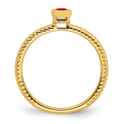 14K Oval Bezel Ruby Ring