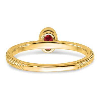 14K Oval Bezel Ruby Ring
