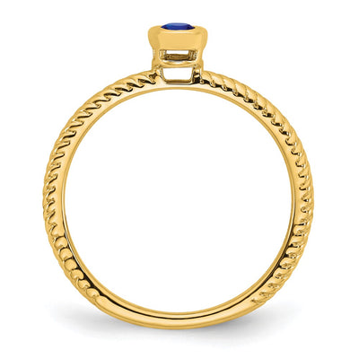 14K Oval Bezel Sapphire Ring
