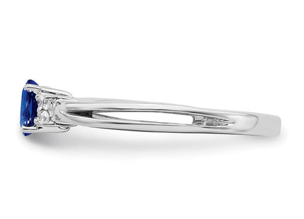 14k White Gold Oval Sapphire and Diamond Ring (Style RM7240-SA-008-WA)