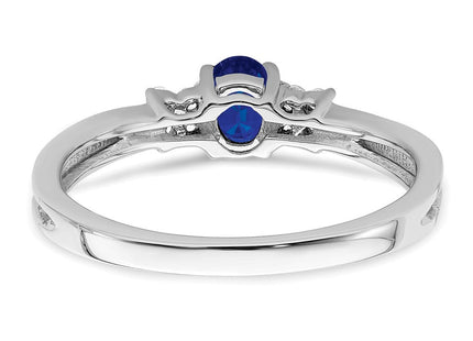 14k White Gold Oval Sapphire and Diamond Ring (Style RM7240-SA-008-WA)