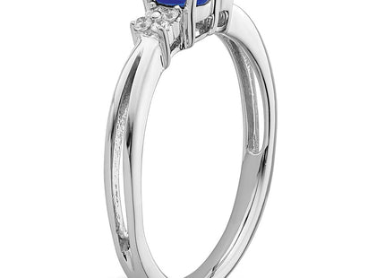 14k White Gold Oval Sapphire and Diamond Ring (Style RM7240-SA-008-WA)