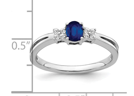 14k White Gold Oval Sapphire and Diamond Ring (Style RM7240-SA-008-WA)
