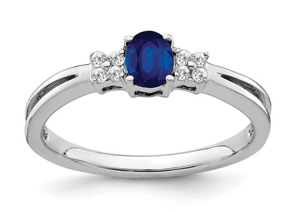 14k White Gold Oval Sapphire and Diamond Ring (Style RM7240-SA-008-WA)