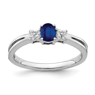 14k White Gold Oval Sapphire and Diamond Ring (Style RM7240-SA-008-WA)