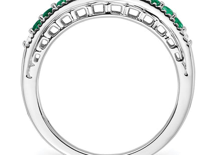 14k White Gold Emerald and Diamond Band (Style RM7244-EM-004-WA)