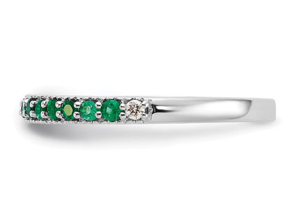 14k White Gold Emerald and Diamond Band (Style RM7244-EM-004-WA)