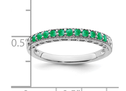 14k White Gold Emerald and Diamond Band (Style RM7244-EM-004-WA)