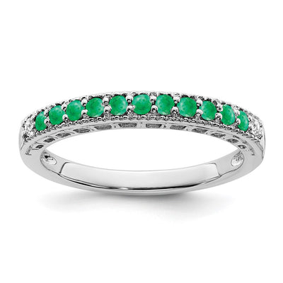 14K white gold diamond band