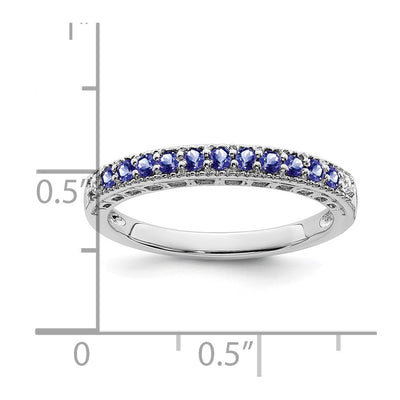 14K White Gold Tanzanite and Diamond Band