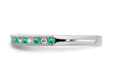 14K white gold diamond band, further view