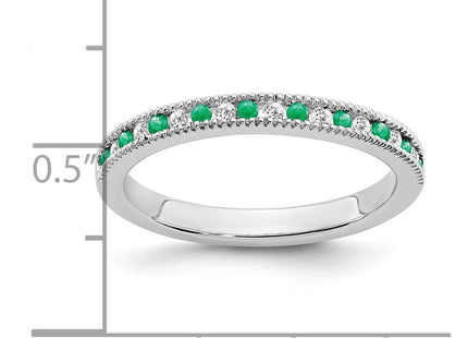 14K white gold diamond band, another view